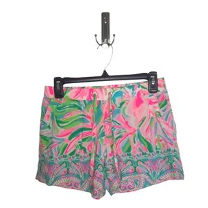 Lilly Pulitzer XS Multi-Colored Floral Athletic Croc My World Katia Shorts